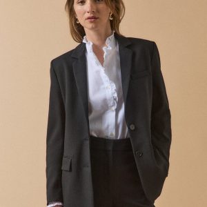 Veste tailleur twill uni femme