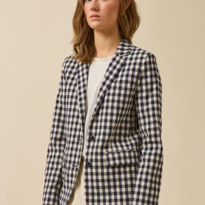 Veste tailleur vichy femme