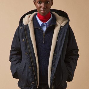 Parka courte femme doublée imitation fourrure