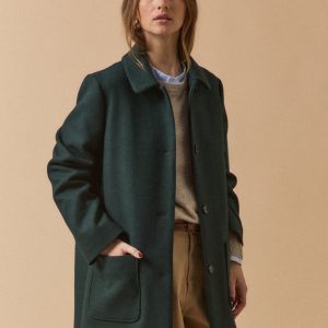 Manteau lainage armuré uni femme