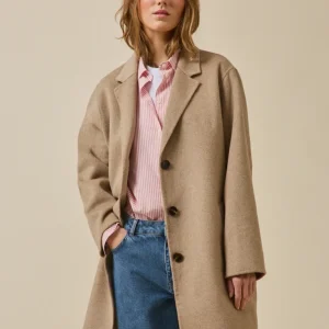 Manteau lainage double face femme
