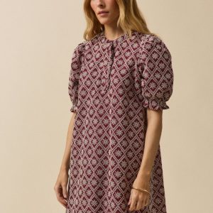 Robe courte broderie anglaise femme