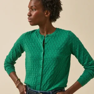 Gilet maille pointelle femme