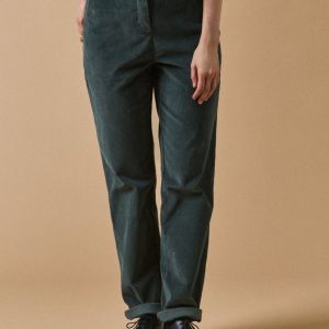 Pantalon chino velours femme Marine