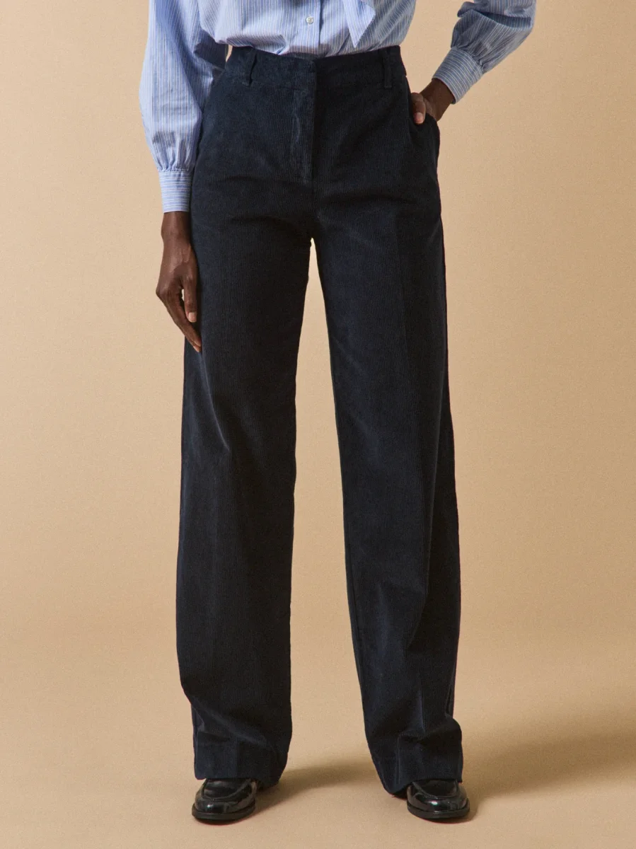 Pantalon large velours femme Juliette – Image 2