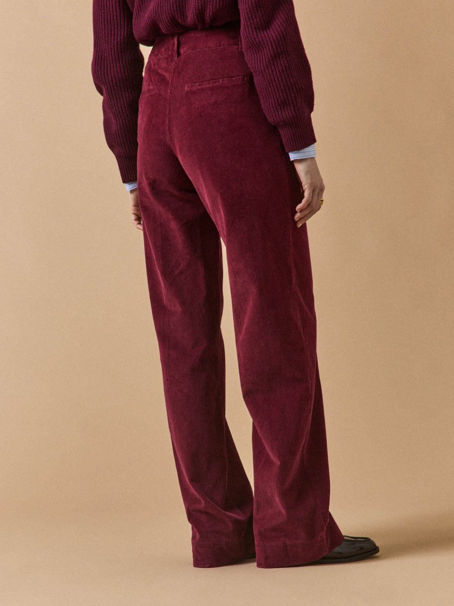 Pantalon large velours femme Juliette – Image 3