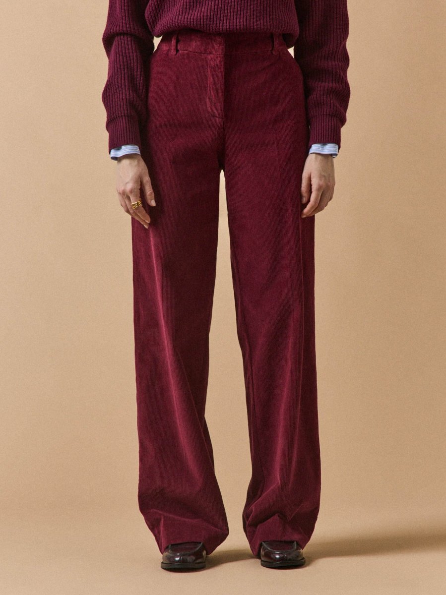 Pantalon large velours femme Juliette – Image 2