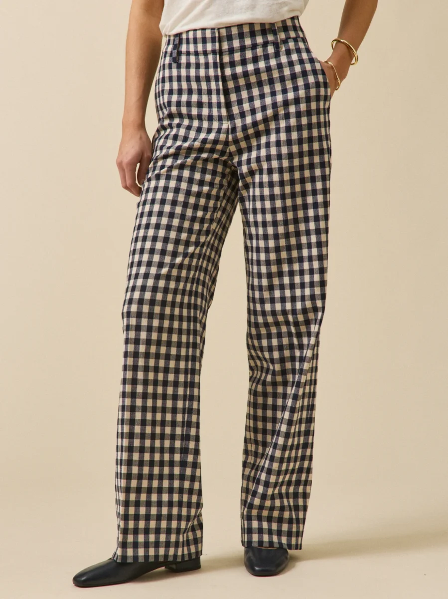 Pantalon tailleur vichy femme Juliette – Image 2
