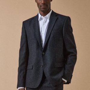 Veste de costume lainage rayé homme