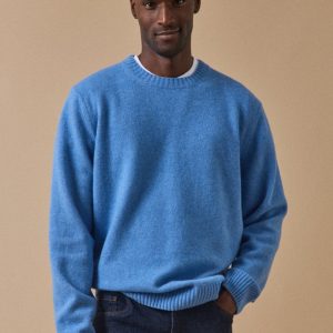 Pull col rond homme mélange laine