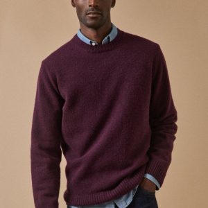 Pull col rond homme mélange laine
