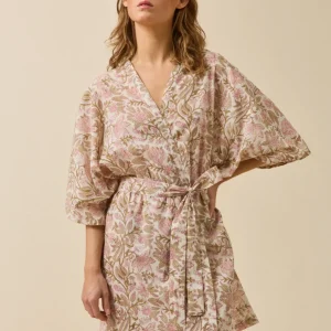 Kimono femme voile de coton indien - imprimé Indore