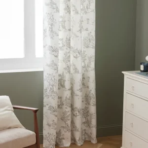 Rideau à oeillets esprit toile de Jouy