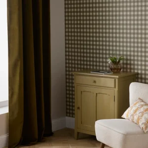 Rideau en velours ras à oeillets