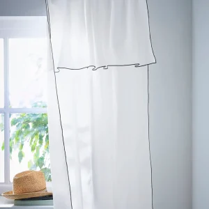 Rideau panneau lin lavé point bourdon