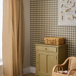 Rideau panneau en coton vichy