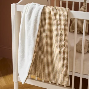 Plaid bébé vichy et micro-polaire