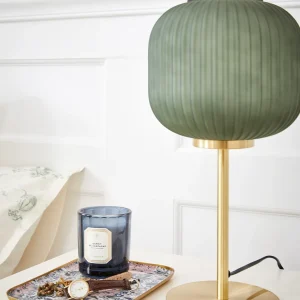 Lampe métal et verre strié