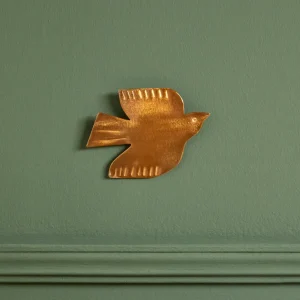 Déco murale oiseau laiton