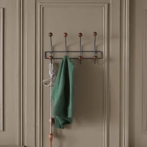 Patère Alice 8 boules en métal et bois