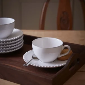 Tasse et sous-tasse "Perle" par lot de 6 - Collection Costa Nova