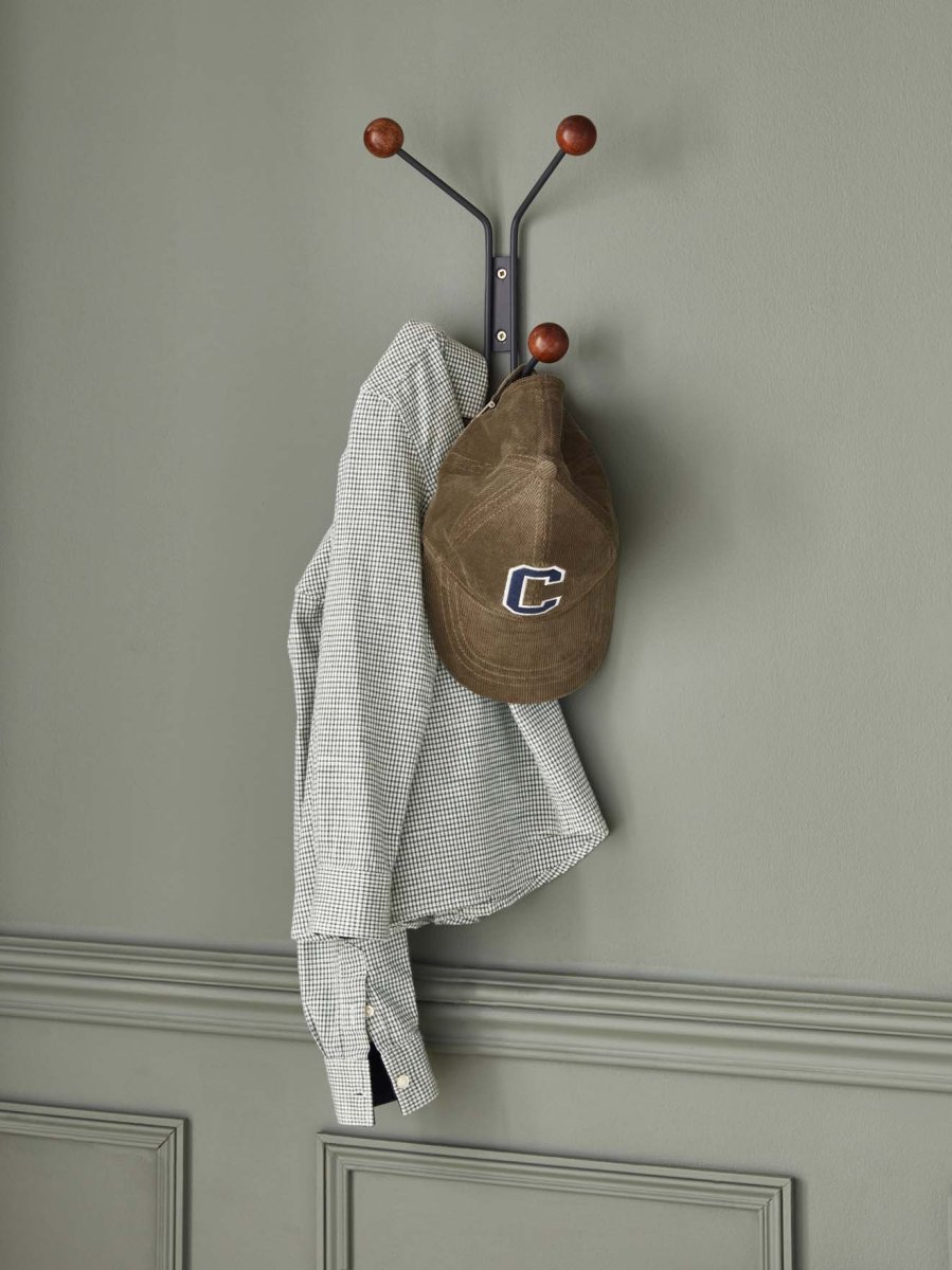 Patère Alice 4 boules en métal et bois