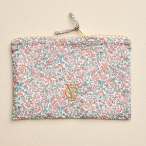 Pochette brodée en tissu Liberty - Vente Solidaire