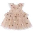 Robe coeurs à sequins beige