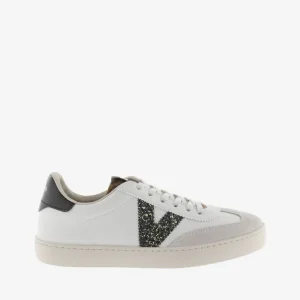 Victoria : baskets ado Hielo V/paillettes noires