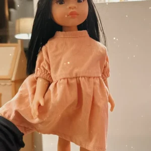 Amigas : Robe Faustine Velours milleraie rose saumon