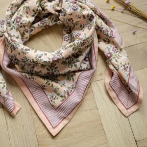 Foulard grand format - Soledad Rose Poudre