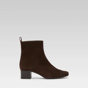 Estime - Bottines cuir velours chocolat