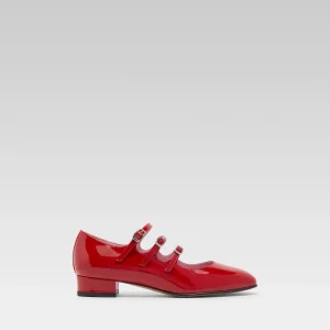 Ariana - Ballerines babies cuir verni rouge