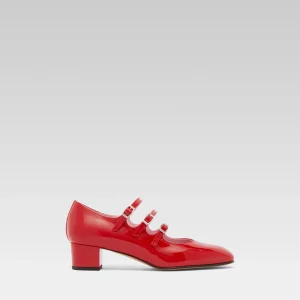 Kina - Escarpins babies cuir verni rouge