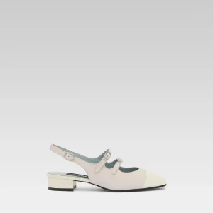 Abricot - Babies slingback cuir nude et cuir verni beige