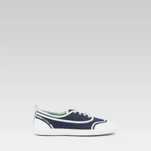 Sol - Tennis à lacets toile jean bleu