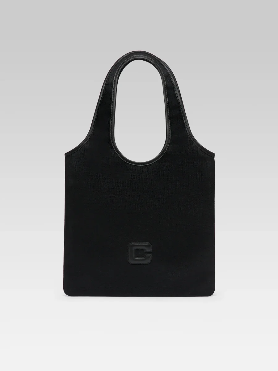 Alésia - Sac tissu et cuir noir – Image 2