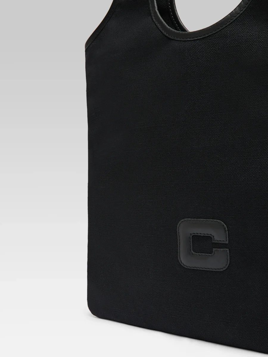 Alésia - Sac tissu et cuir noir – Image 6