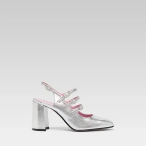 Promise - Babies slingback cuir laminé argent