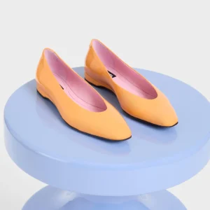 Emilia - Ballerines en cuir naplack orange