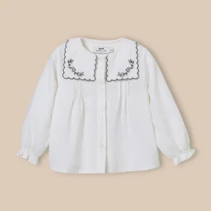 Blouse col brodé bébé