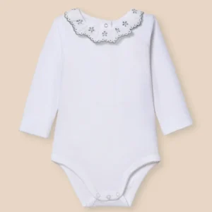 Body col en broderie anglaise - Coton biologique