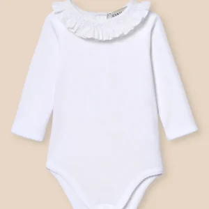 Body Bébé col avec smocks - Coton biologique