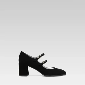 Alice - Escarpins babies cuir velours noir