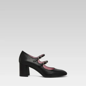 Alice - Escarpins babies cuir noir