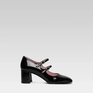 Alice - Escarpins babies cuir verni noir