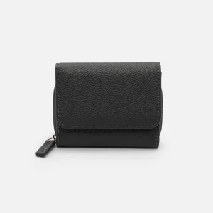 Petit portefeuille gris foncé en PU