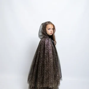 Cape magique de fête noir et doré