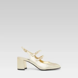 Banana - Babies slingback cuir laminé platine