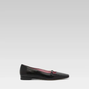 Emilie - Ballerines à brides cuir naplack noir